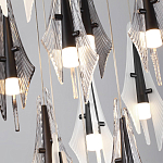 Люстра каскадная с 12-ю рельефными прозрачными плафонами Glass Pod  варинант исполнения - 6 | Loft Concept в Твери