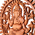 Панно из дерева круглое Ганеша Panel With Animals варинант исполнения - 2 | Loft Concept в Твери