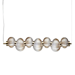 Подвесной светильник линейный с 7-ю рифлеными стеклянными шарами Marcelh Light варинант исполнения - 1 | Loft Concept в Твери