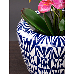 Кашпо с орнаментом в сочетании белого и синего цвета Artistic Flowerpot варинант исполнения - 2 | Loft Concept в Твери