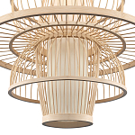 Подвесной светильник фигурный из деревянных прутьев с плафоном из натуральной ткани Light Inside the Cell варинант исполнения - 5 | Loft Concept в Твери