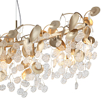 Люстра линейная с подвесками в форме монеток и золотистыми круглыми элементами из металла в виде лепестков FAIRYTREE Light варинант исполнения - 5 | Loft Concept в Твери