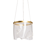 Подвесной светильник цилиндрической формы с прозрачным волнистым плафоном Wave Line варинант исполнения - 1 | Loft Concept в Твери