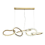 Люстра подвесная с 5-ю асимметричными кольцами и декоративными элементами в виде кристаллов Ring Horizontal варинант исполнения - 1 | Loft Concept в Твери