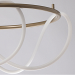 Люстра подвесная круглая золотого цвета с белыми изогнутыми световыми линиями Luke Lampco Tracer Lamp варинант исполнения - 4 | Loft Concept в Твери