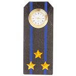 Часы погон подарочные настольные Авиация ВМФ из натурального камня Змеевик Military Clock варинант исполнения - 13 | Loft Concept в Твери