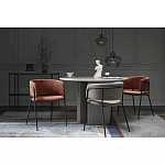 Стул полукруглый мягкий с буклированной обивкой Chair with Boucle Upholstery варинант исполнения - 1 | Loft Concept в Твери