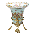 Ваза из голубого фарфора с рисунком птиц и цветов и декоративными элементами Blue Garden варинант исполнения - 2 | Loft Concept в Твери