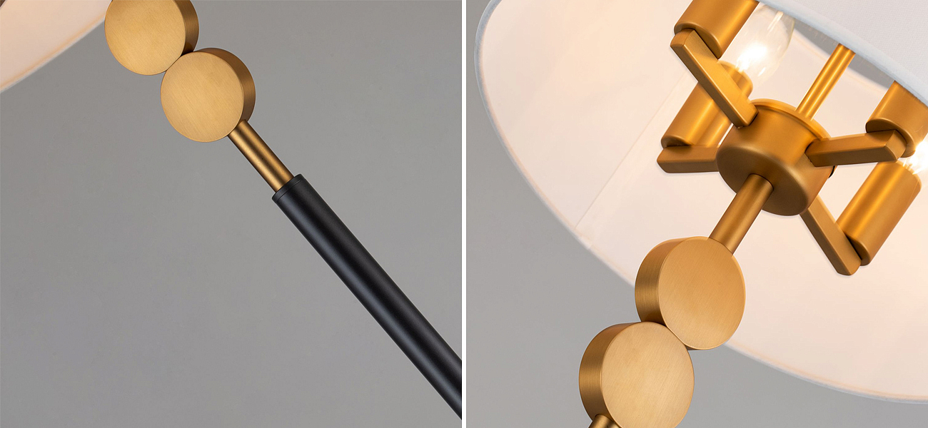 Торшер с абажуром из белой атласной ткани MOGIR - Loft-Concept в Твери