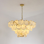 Люстра подвесная четырехъярусная с подвесками в форме дисков Cryptocrystalline Stone варинант исполнения - 5 | Loft Concept в Твери