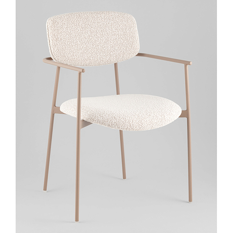 Стул Doe с подклокотниками молочный Молочный Бежевый Древесина в Твери | Loft Concept 
