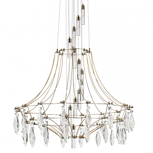 Люстра подвесная из металла с хрустальными прозрачными подвесками Quasar 81