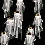 Люстра каскадная с 10-ю прозрачными плафонами Wave Line варинант исполнения - 6 | Loft Concept в Твери