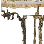 Стол бронзовый круглый с мраморной столешницей Coffee De Bronze варинант исполнения - 1 | Loft Concept в Твери