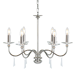 Люстра цвета никель с прозрачными стеклянными подвесками в форме капель Elstead Lighting варинант исполнения - 1 | Loft Concept в Твери