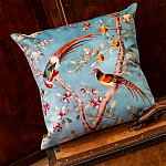 Подушка декоративная с изображением птиц в саду Chinoiserie Birds in the Peach Orchard Cushion варинант исполнения - 2 | Loft Concept в Твери