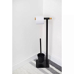 Держатель для туалетной бумаги с подвесным ершиком Black Bathroom Accessory варинант исполнения - 5 | Loft Concept в Твери