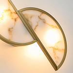 Бра с двумя полукруглыми плафонами из искусственного алебастра в бронзовой оправе Marbella варинант исполнения - 4 | Loft Concept в Твери