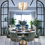 Люстра с многослойным эффектом из овальных элементов из непрозрачного стекла Conformation варинант исполнения - 3 | Loft Concept в Твери