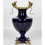 Ваза темно-синего цвета из фарфора с бронзовыми стрекозами Eden Garden porcelain and bronze варинант исполнения - 2 | Loft Concept в Твери