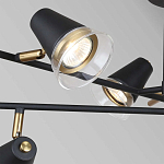 Потолочный светильник с конусообразными плафонами с контрастным сочетанием бронзы и глубоким черным цветом Aurika варинант исполнения - 3 | Loft Concept в Твери