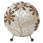Настольная лампа из перламутра на металлическом каркасе Indonesian Ball варинант исполнения - 3 | Loft Concept в Твери