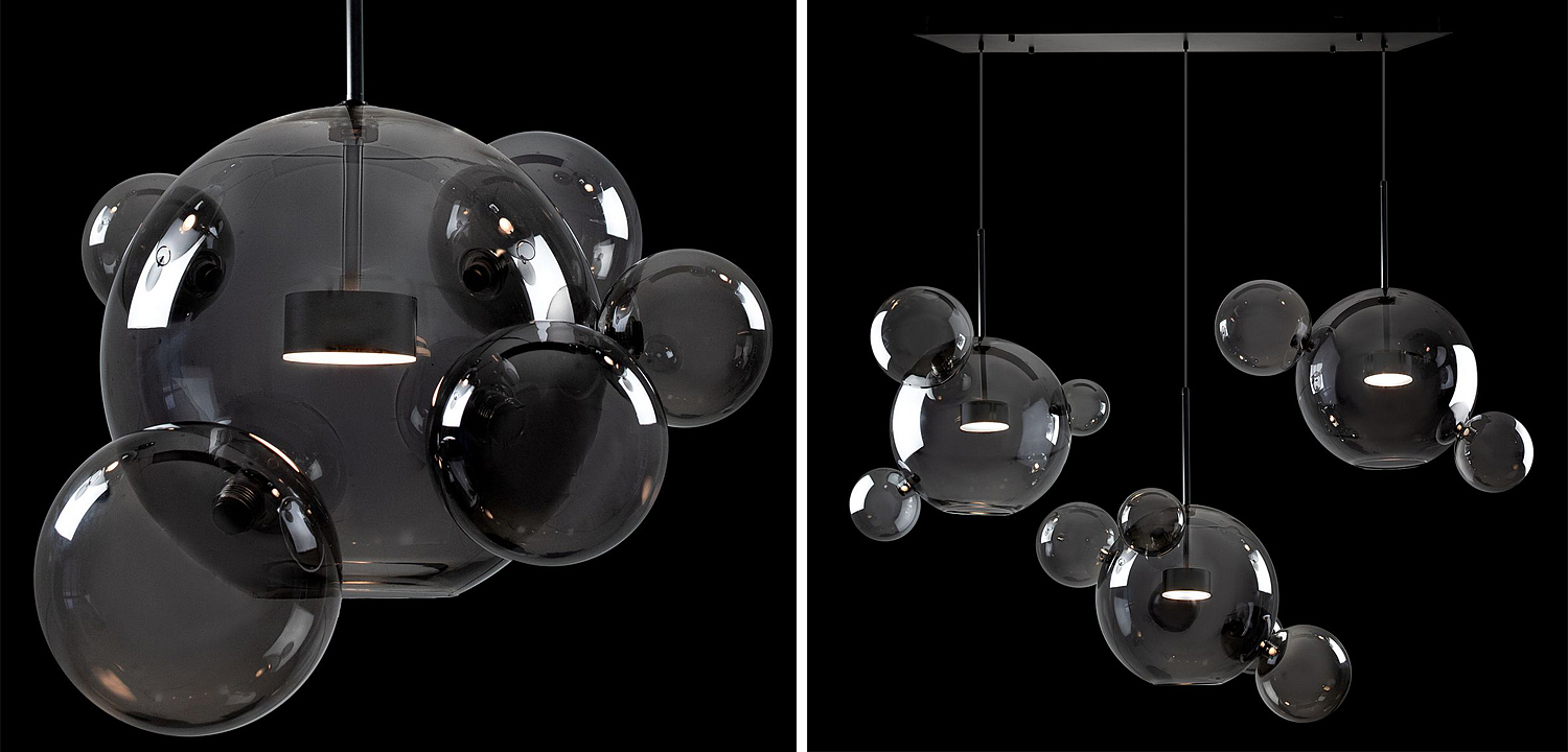 Люстра Giopato & Coombes Linear Chandelier Bubble smoky Люстра Giopato & Coombes Linear Chandelier Bubble smoky - Loft-Concept в Твери