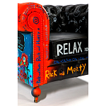 Кресло "Умный Умник" Rick and Morty graffiti chair натуральная кожа  варинант исполнения - 9 | Loft Concept в Твери