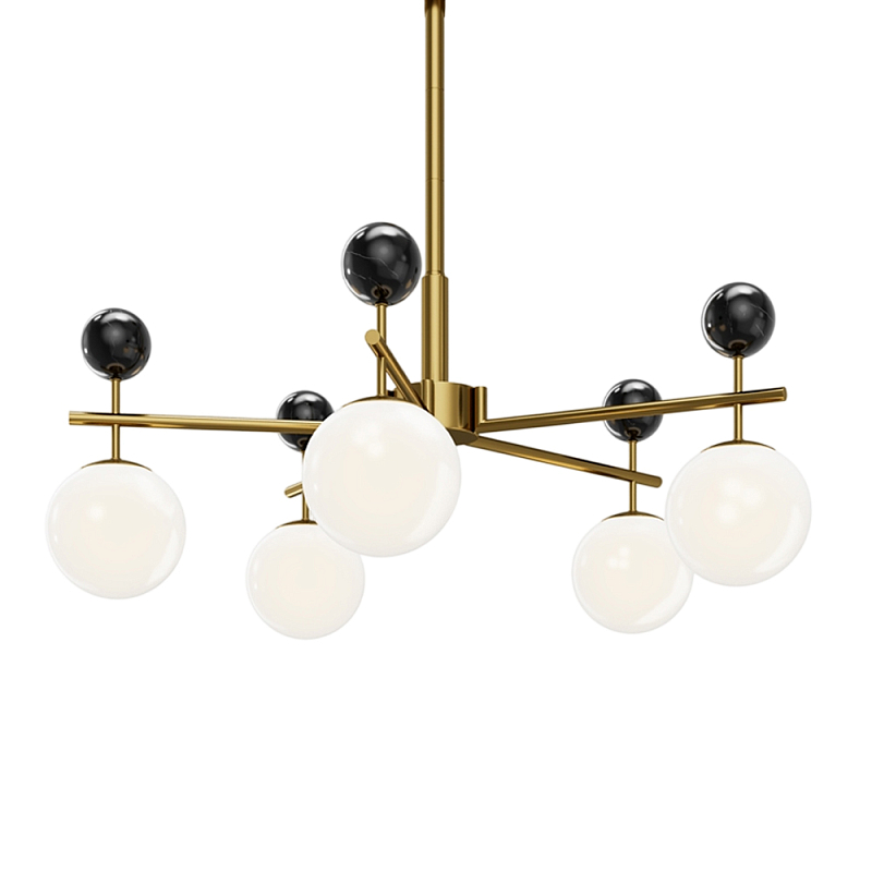 Люстра подвесная Museo G9 Латунь Черный Молочный в Твери | Loft Concept 
