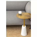 Кофейный столик с круглой столешницей на белом мраморном основании Original Foundation варинант исполнения - 1 | Loft Concept в Твери