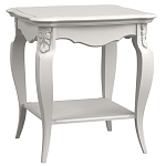 Стол журнальный белый из массива бука с полкой в стиле прованс White Provence варинант исполнения - 2 | Loft Concept в Твери