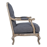 Кресло с пуфом с мягкой обивкой из льна Edward Armchair grey варинант исполнения - 2 | Loft Concept в Твери