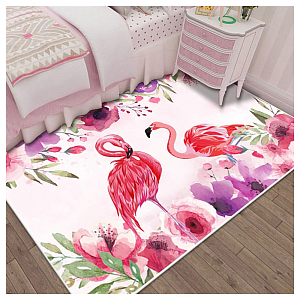 Ковёр с принтом Розовый Фламинго Carpet Two Tropical Flamingos