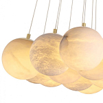 Люстра подвесная круглая с сферическими плафонами из натурального камня Glowing Spheres варинант исполнения - 5 | Loft Concept в Твери