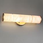 Бра с цилиндрическим плафоном из белого алебастра на круглом основании Латунь Cryptocrystalline Stone варинант исполнения - 2 | Loft Concept в Твери