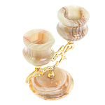 Подсвечник двухрожковый из натурального камня оникс Stone Candlestick варинант исполнения - 3 | Loft Concept в Твери