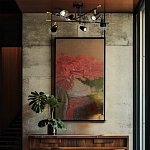 Потолочный светильник с конусообразными плафонами с контрастным сочетанием бронзы и глубоким черным цветом Aurika варинант исполнения - 4 | Loft Concept в Твери