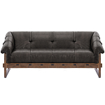 Трехместный диван Duncan винтажная черная кожа варинант исполнения - 1 | Loft Concept в Твери