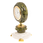 Часы настольные бронзовые из натуральных камней Мрамор и Змеевик Stone Clock варинант исполнения - 11 | Loft Concept в Твери
