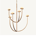 Люстрас 6-ю мраморными плафонами в форме купола Light Warm Light варинант исполнения - 5 | Loft Concept в Твери