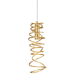 Подвесной светильник светодиодный из металла со спиральным декоративным элементом золотой Metal Spiral варинант исполнения - 1 | Loft Concept в Твери