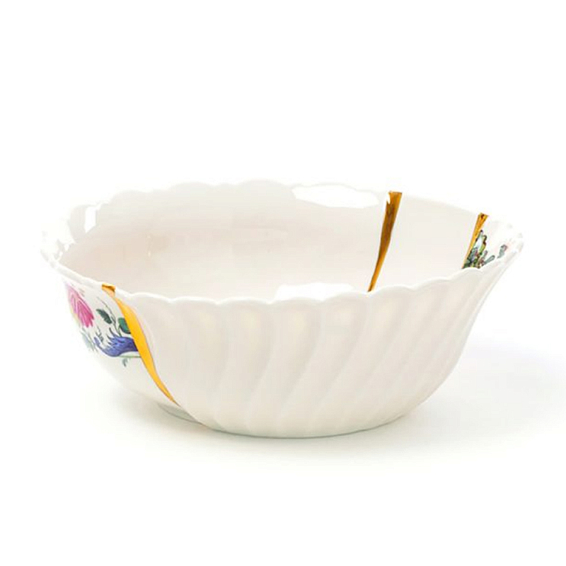 Салатник Seletti Kintsugi  Белый Золотой Мульти в Твери | Loft Concept 