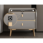 Умная прикроватная тумбочка c зарядкой для телефона Nightstand Smart варинант исполнения - 1 | Loft Concept в Твери