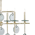 Люстра линейная с круглыми прозрачными подвесками  Horizontal Rectangular Chandelier варинант исполнения - 1 | Loft Concept в Твери