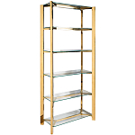 Стеллаж золото с прозрачными стеклянными полками Safekeeping варинант исполнения - 1 | Loft Concept в Твери