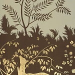 Обои ручная роспись в стиле Арт-деко Rateau Colourway SC-243 on Deep Rich Gold gilded paper варинант исполнения - 2 | Loft Concept в Твери