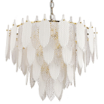 Люстра с декором из рельефного стекла в виде перьев Abelia Feather Chandelier 12 варинант исполнения - 1 | Loft Concept в Твери