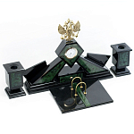 Настольный письменный набор из нефрита Герб России Dignity варинант исполнения - 2 | Loft Concept в Твери