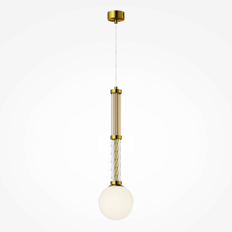 Подвесной светильник со стеклянными вставками Helios Латунь Прозрачное Стекло в Твери | Loft Concept 