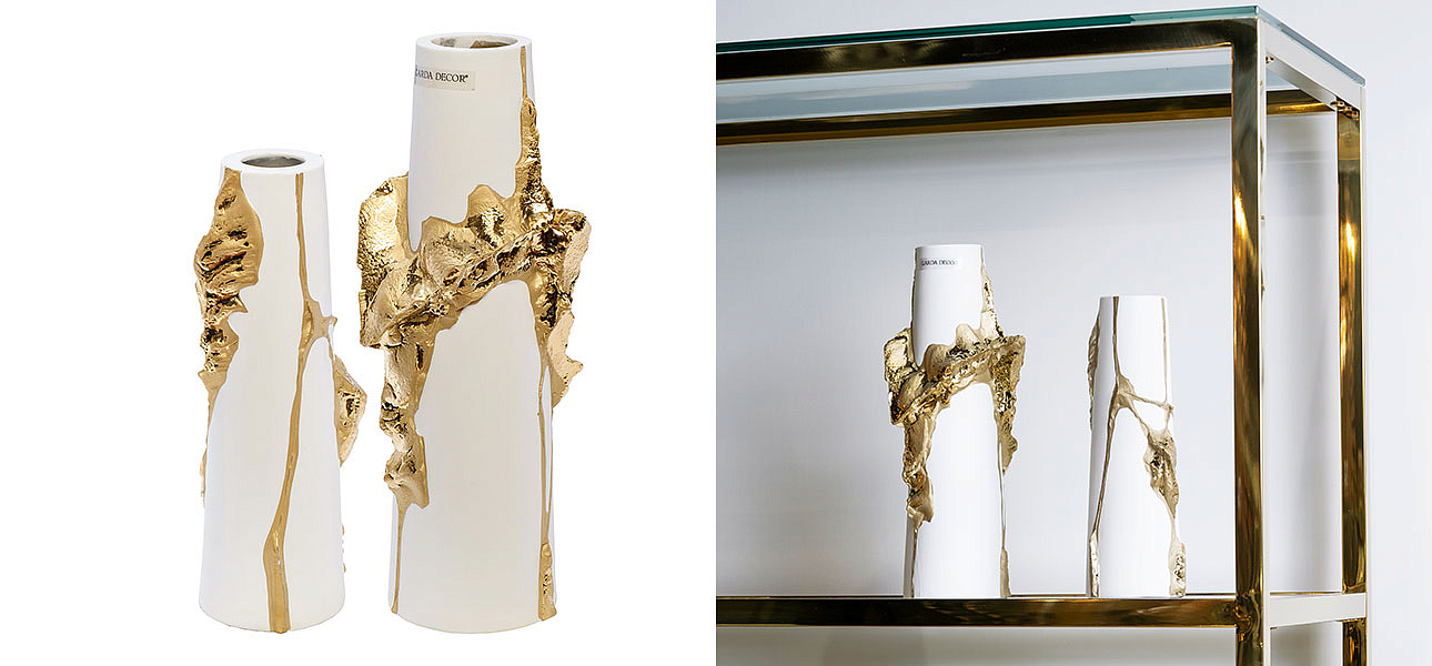 Ваза Rhea white with gold 24 Ваза Rhea white with gold 24 - Loft-Concept в Твери